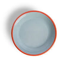 Crow Canyon The Get Out x CCH Coupe Dinner Plate Set of 4, Tomato and Smoke Blue