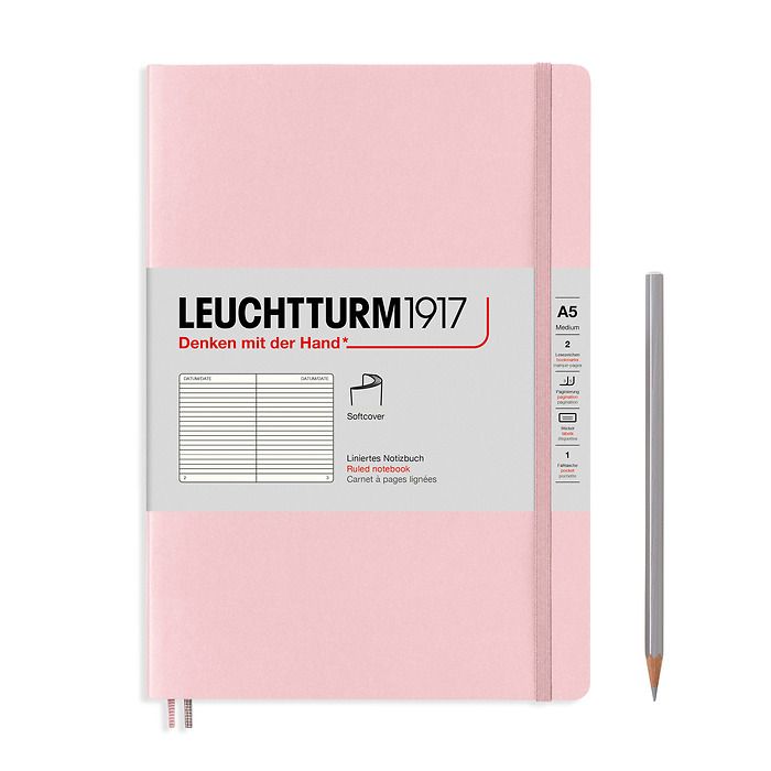 Leuchtturm 1917 Medium Lined Notebook A5, Powder 