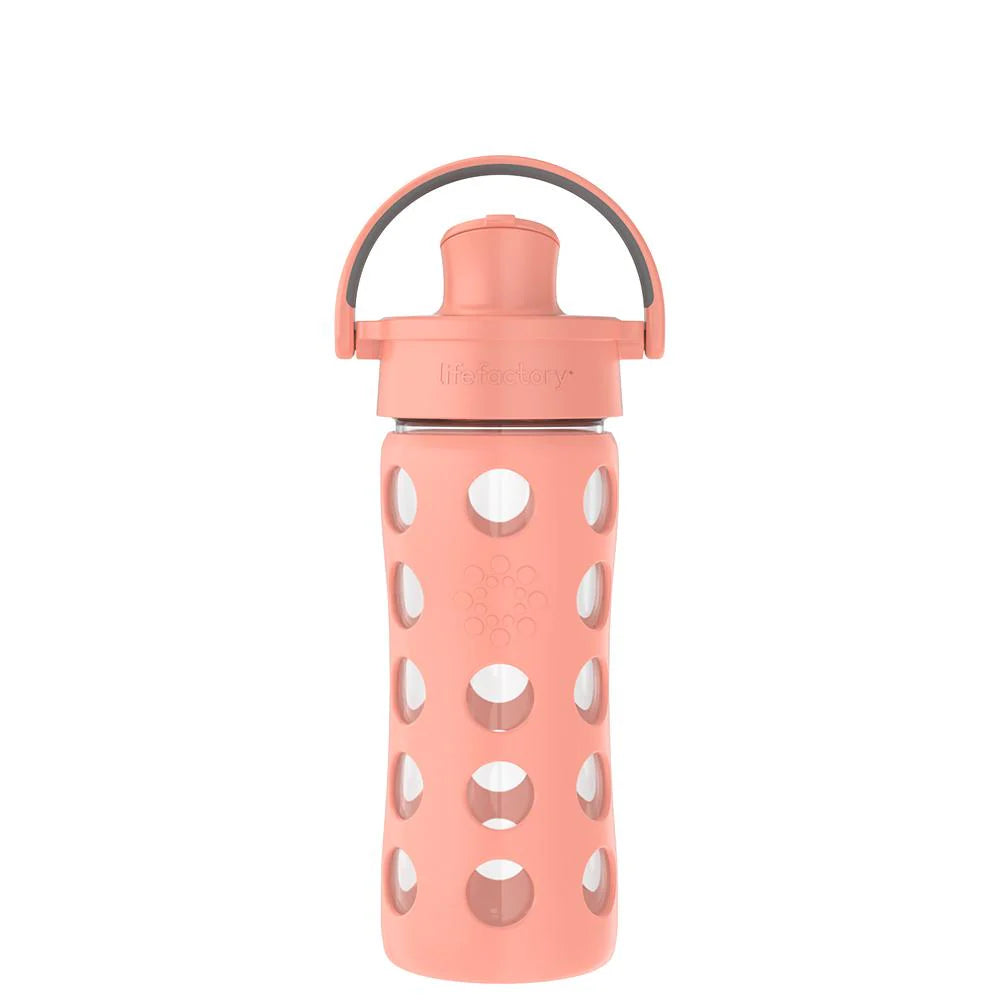 Lifefactory 22 oz Water Bottle with Silicone Sleeve and Active Cap, Cantaloupe