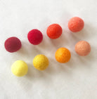 Little Lark Felt Ball Cranberry, Red, Orange, Bright Coral, Copper Coral, Tangerine, Golden Yellow, Yellow