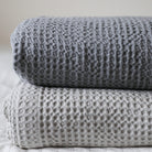 Mungo Cobble Weave Bed Cover, Stone and Moon Silver