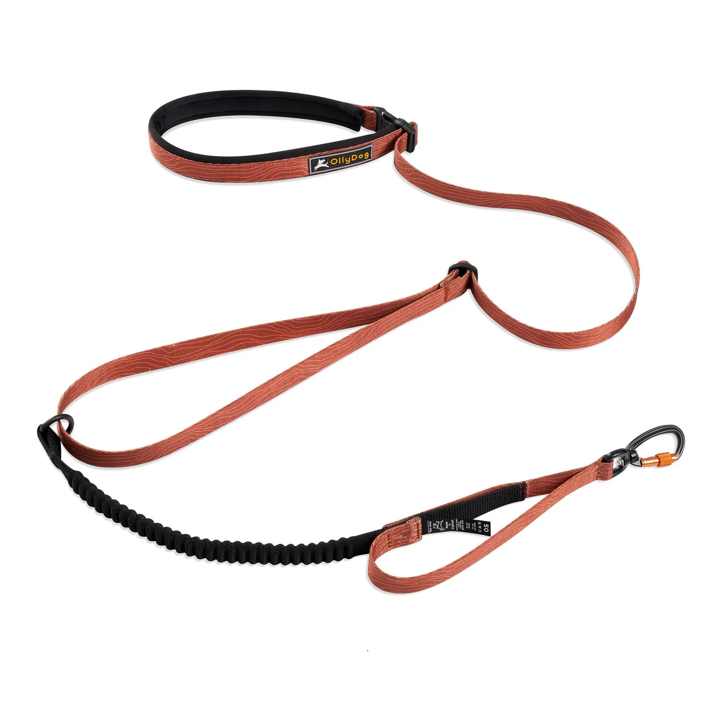 OllyDog Flagstaff Adjustable Spring Leash, Clay Woodgrain