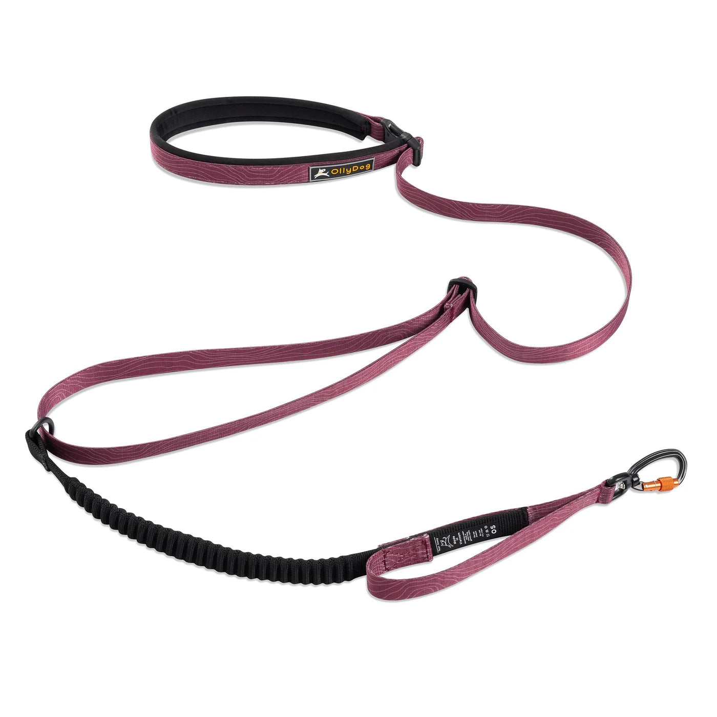 OllyDog Flagstaff Adjustable Spring Leash, Rosewood Woodgrain