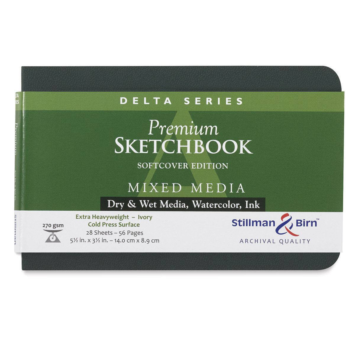 Stillman & Birn Mixed Media Journal Delta Series 5.5 x 3.5 Landscape - Softcover, Ivory 