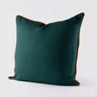 green, linen pillow