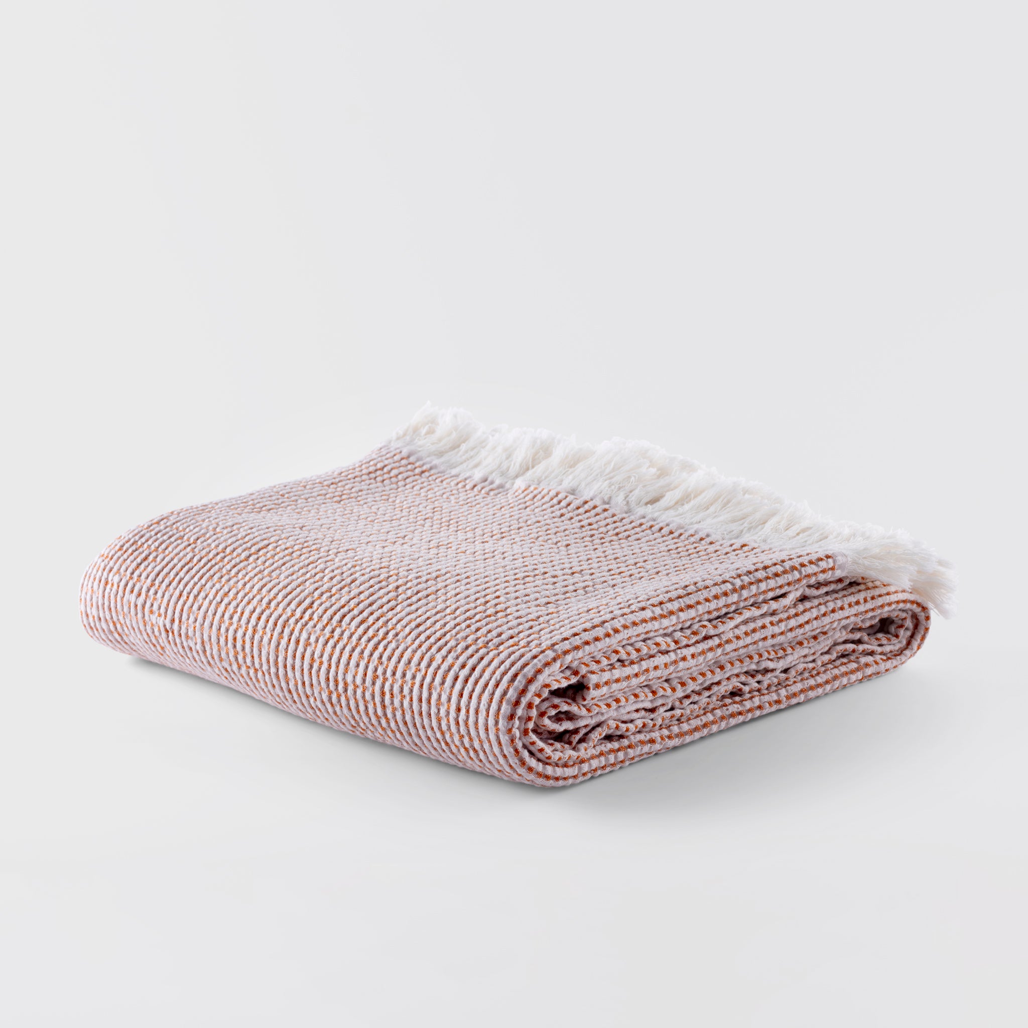 eelo Cotton Throw Blanket with Fringe, Campfire