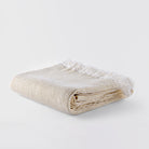 eelo Cotton Throw Blanket with Fringe, Popcorn